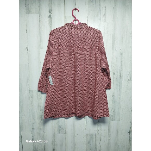 Avenue Signature Red White Button Up Shirt 22/24 NWT - Picture 7 of 7